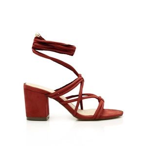 Rust colored tie up sandals